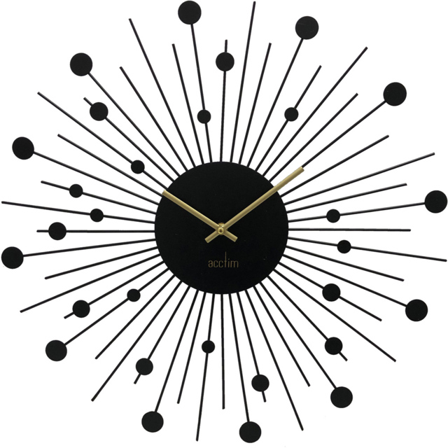 Acctim Brielle Starburst Black Wall Clock 50cm - image 1