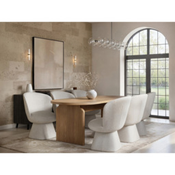 SOLACE+CO Varm Aiko Ribbed Wooden 6 Seater Dining Set - thumbnail 4