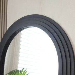 Evie Ridged Arch Lean To Mirror Black - thumbnail 4