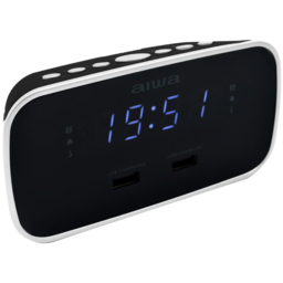 Aiwa CRU-19 Digital Dual Alarm Clock Black