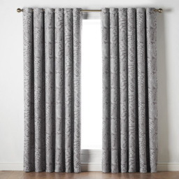Alan Symonds Fern Blackout Ring Top Eyelet Curtains Latte 168 x 183cm