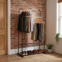 Black Bamboo Double Garment Rail - thumbnail 2