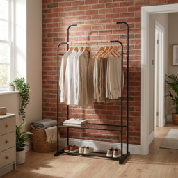 Black Bamboo Double Garment Rail - thumbnail 4