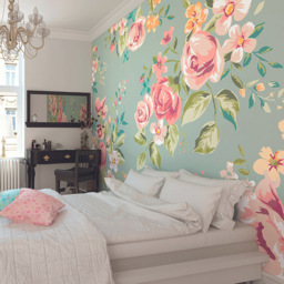 Origin Murals Flowery Blue Wall Mural - thumbnail 1