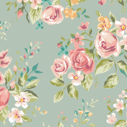 Origin Murals Flowery Blue Wall Mural - thumbnail 2