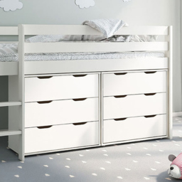 Noomi Midi White Single Continental Mid Sleeper with Underbed Drawer - thumbnail 4