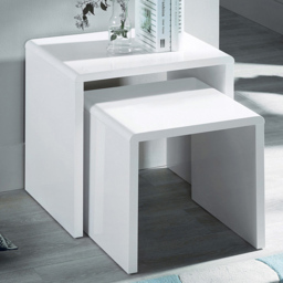 Julian Bowen Manhattan White Nest of Tables Set of 2