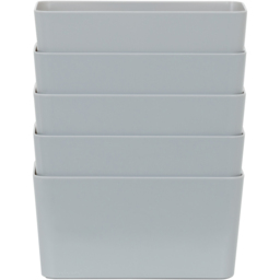 Wham Grey Rectangular Studio Basket 6.01 5 Pack