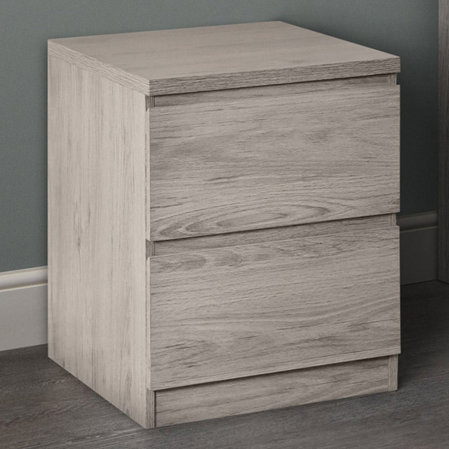 Julian Bowen Jupiter 2 Drawer Grey Oak Bedside - image 1