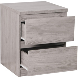 Julian Bowen Jupiter 2 Drawer Grey Oak Bedside - thumbnail 3