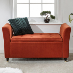 GFW Genoa Russet Brown Window Seat with Storage