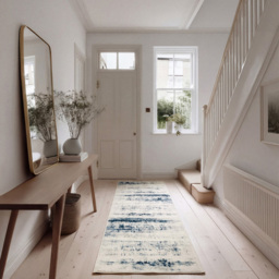 Kukoon Oscar Lennox Flat Blue Watercolour Abstract Rug 80 x 300cm - thumbnail 2