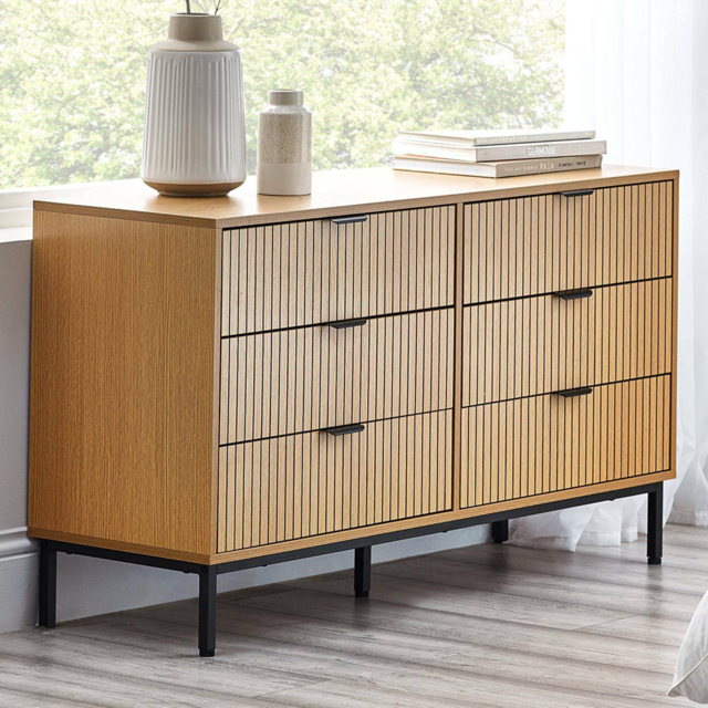 Julian Bowen 6 Drawer Warm Wood Storage Chest - image 1