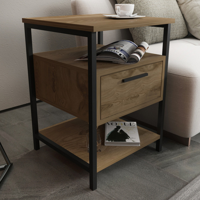 Decorotika Alba Oud and Black Nightstand - image 1