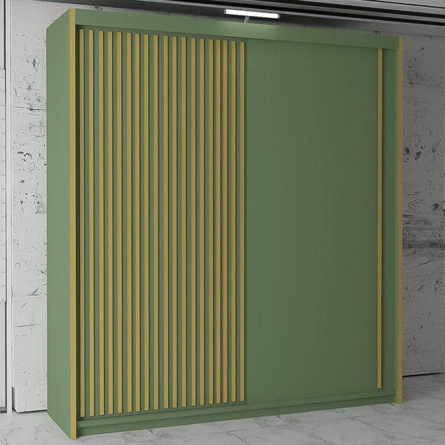 M N Furniture Parrison 2 Door Green Sliding Wardrobe 203cm - image 1