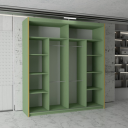 M N Furniture Parrison 2 Door Green Sliding Wardrobe 203cm - thumbnail 4