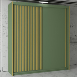 M N Furniture Parrison 2 Door Green Sliding Wardrobe 203cm - thumbnail 1