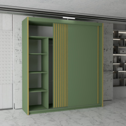 M N Furniture Parrison 2 Door Green Sliding Wardrobe 203cm - thumbnail 3