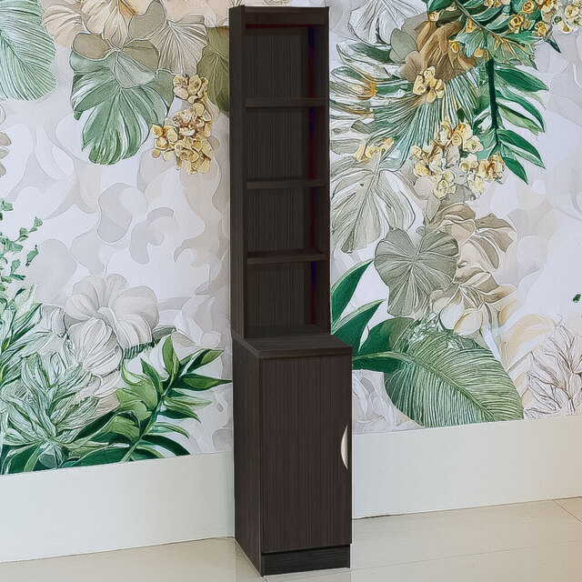 R White Cabinets Single Door Black Desk Height Cupboard with Hutch - image 1