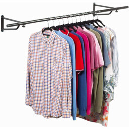 House of Home Black Wall-Mounted Clothes Rail 4ft - thumbnail 3
