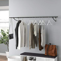 House of Home Black Wall-Mounted Clothes Rail 4ft - thumbnail 2