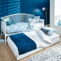 GFW Madrid Single White Wooden Day Bed with Trundle