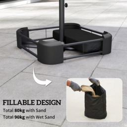 Outsunny 80kg Sand Filled Garden Parasol Base - thumbnail 4