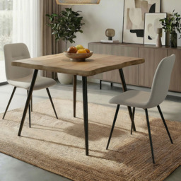 Home Source Avara and Ashford Oak Woodgrain Effect and Off-White 2 Seater Dining Set - thumbnail 1
