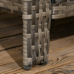 Outsunny 2 Seater Grey Rattan Lounge Set with Storage - thumbnail 3