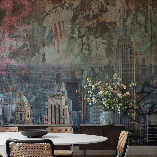 Grandeco New York Multicolour 7 Lane Wall Mural - image 1