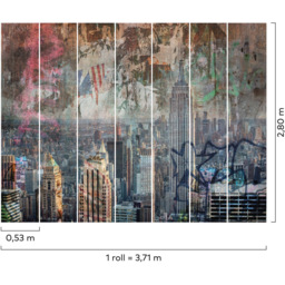 Grandeco New York Multicolour 7 Lane Wall Mural - thumbnail 3