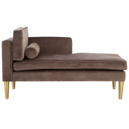 Premier Housewares Louxor Grey Velvet Left Hand Chaise Longue Sofa - thumbnail 2
