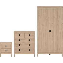 Barcelona 2 Door Wardrobe Brown Furniture Set - thumbnail 2