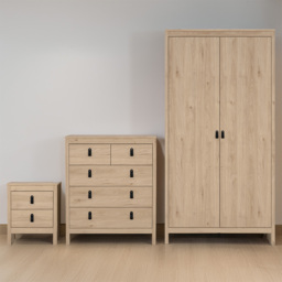 Barcelona 2 Door Wardrobe Brown Furniture Set - thumbnail 1