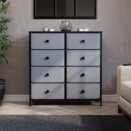 Vida Designs Chorley Grey and Black Fabric 8 Drawer Chest of Drawer - thumbnail 3