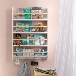 Noa and Nani Elene 4 Shelf Wall Mounted Bookcase with Hooks - thumbnail 3