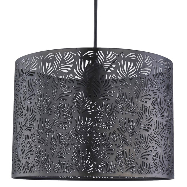 Leaf Cut Out Black Pendant Light