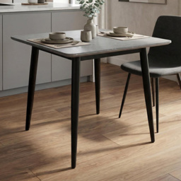 FWStyle Nova 2 Seater Grey Sintered Stone Marble Effect Heat Resistant Fixed Top Dining Table
