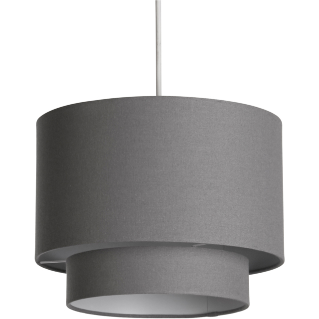 Lighting Collection Alina 2 Tier Dark Grey Linen Ceiling Shade - image 1
