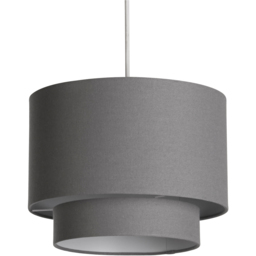 Lighting Collection Alina 2 Tier Dark Grey Linen Ceiling Shade
