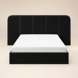 SOLACE+CO Sienna Black Double Velvet Ottoman Bed - thumbnail 3