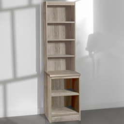 R White Cabinets 6 Tier Grey Desk Height Bookcase with Hutch