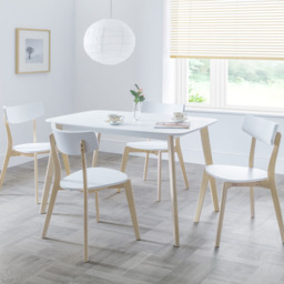 Julian Bowen Casa Set of 4 White and Oak Dining Chair