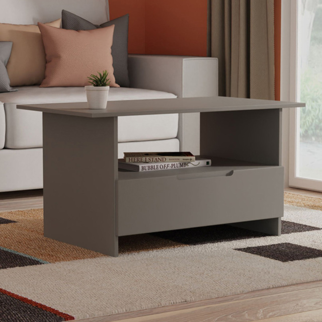 Crowndale Milan Dusk Grey Single Drawer Coffee Table Ready Assembled - image 1