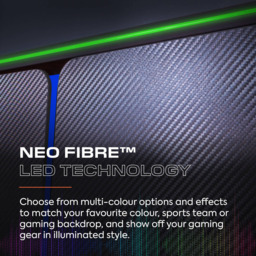 X Rocker Carbon-Tek Grey and Blue 2 Door Wardrobe with Neo Fibre LED Lights - thumbnail 3