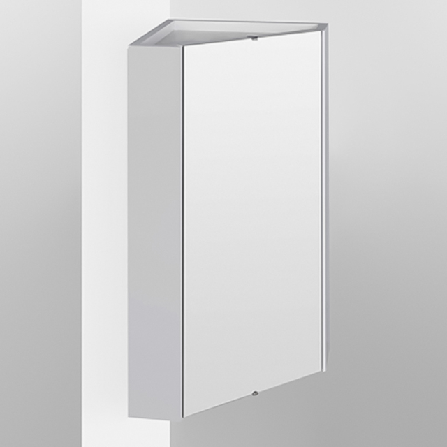nuie Mayford Single Door Gloss White Floor Standing Wall Hung Corner Mirror Cabinet - image 1