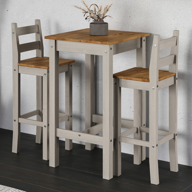 Core Products Corona 2 Seater High Breakfast Table Set Grey - image 1