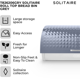 Tower Grey Solitaire Bread Bin - thumbnail 2