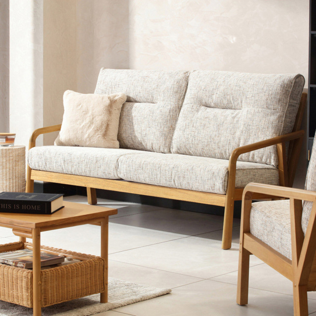 Desser Dubai 3 Seater Light Oak Natural Rattan Farrow Sofa - image 1
