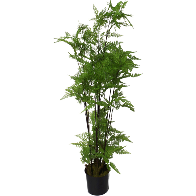 Leaf Moss Base Natural Fern Foliage Artificial Plant with Copper Metal Planter 150cm - image 1